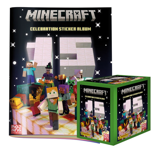 Colección Minecraft 15 aniversario. Caja con 50 sobres + Álbum pasta suave + 4 sobres